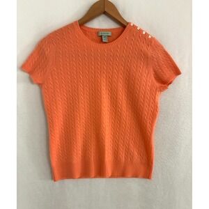 Vtg Geneva Cashmere Sweater Top Womens M Cable Knit Party Buttons Minimalist